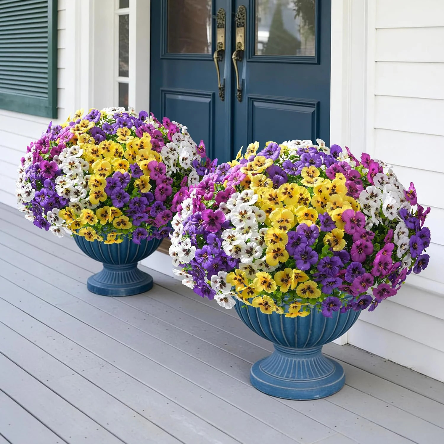 Ivydale 20PCS Artificial Fake Pansy Flowers for Outdoors Spring Sumer Decor, Fau