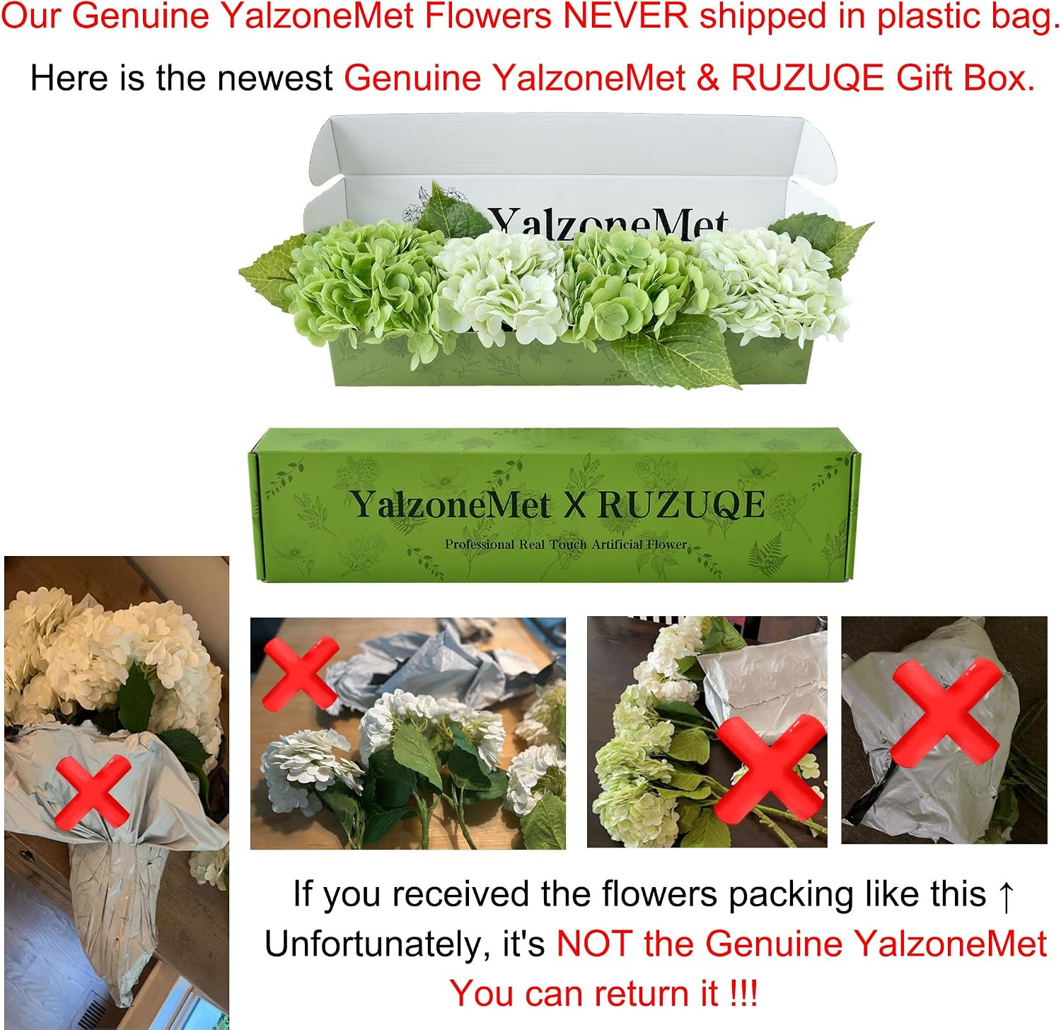 Lifelike 21″ Hydrangea Bouquets – 2 Light Green & 2 Dark Green for Decor