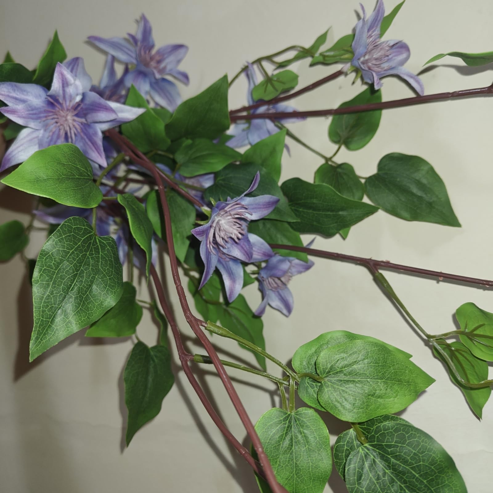 4pcs Artificial Clematis Stems, Blue Purple Flower Branches, 27.5″