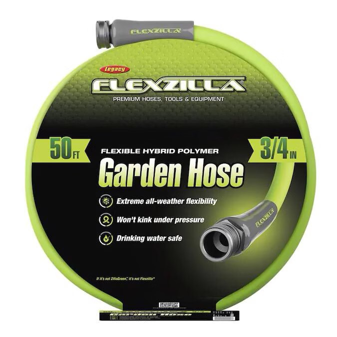 Flexzilla Garden Hose 3/4″ x 50′ 3/4″ – 11 1/2 GHT Fittings ZillaGreen