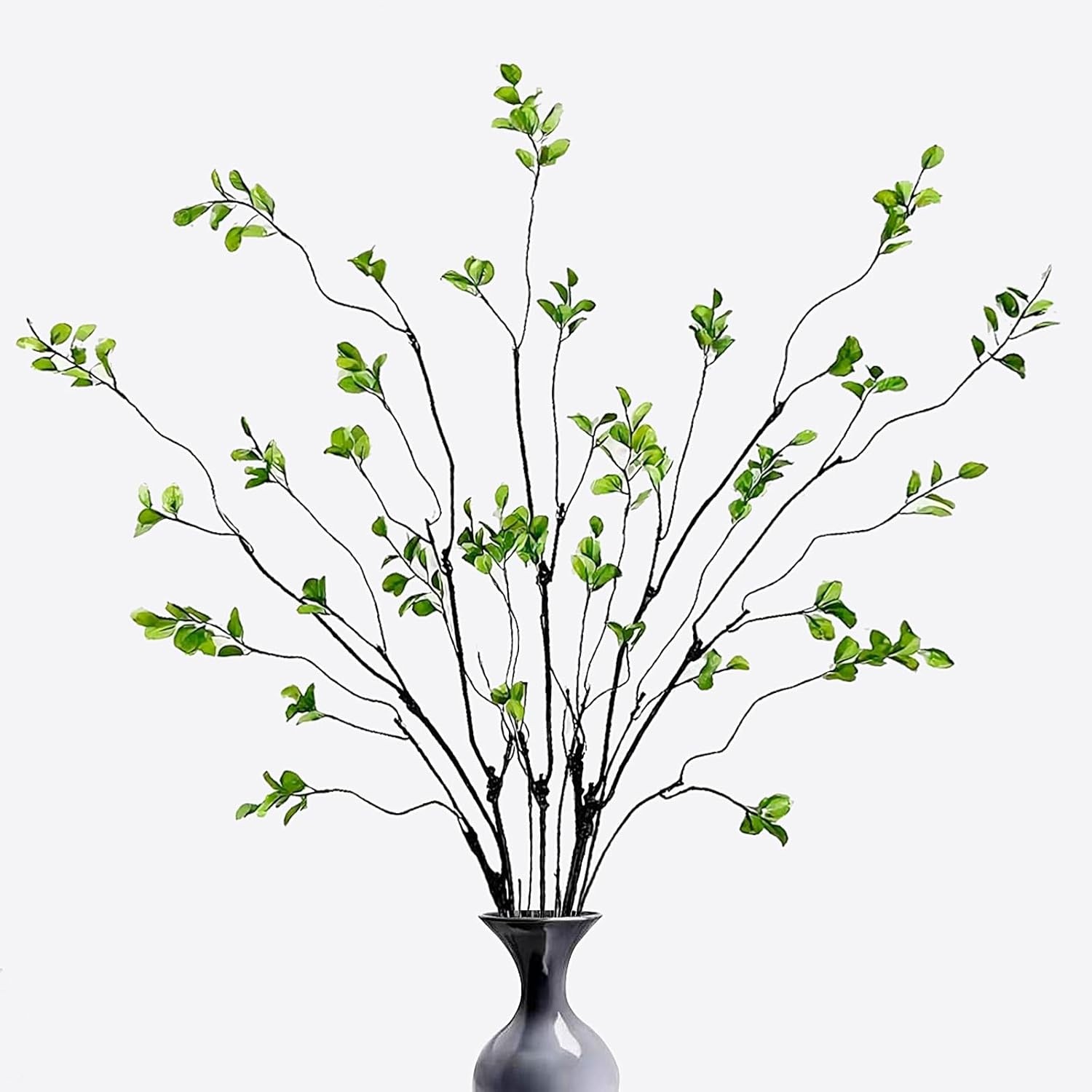 Faux Ficus Branches 4 Pcs Artificial Ficus Stems Eucalyptus Faux Greenery Decor