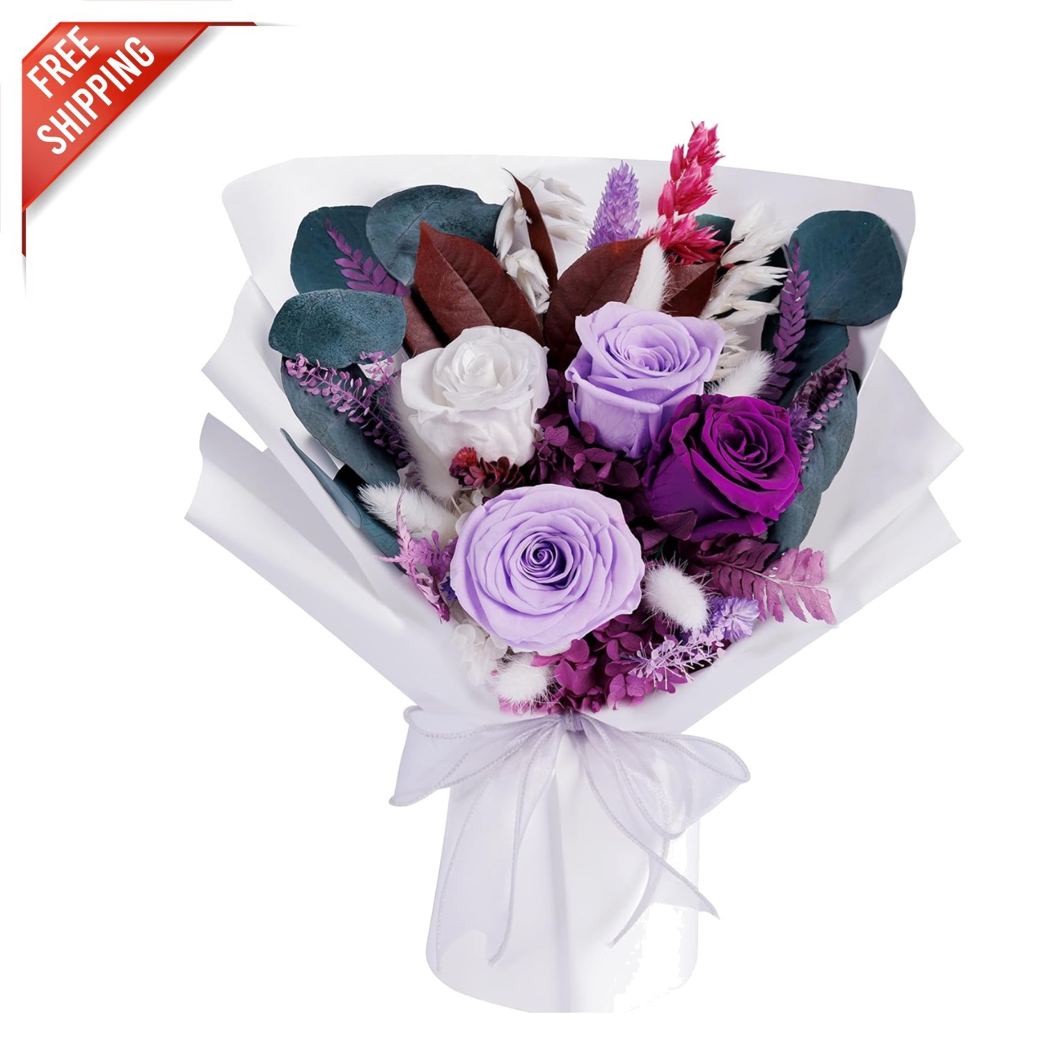 Luxurious Preserved Purple Roses – Birthday & Mother’s Day Gift Essentials