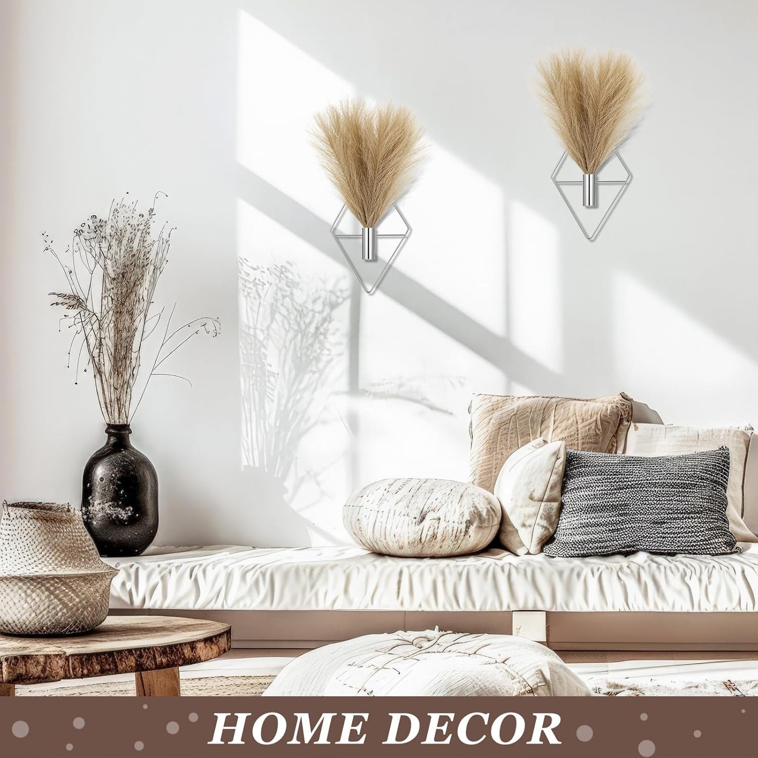 2 Pieces Boho Wall Decor Hanging Planters with Artificial Plants Metal Hangin…