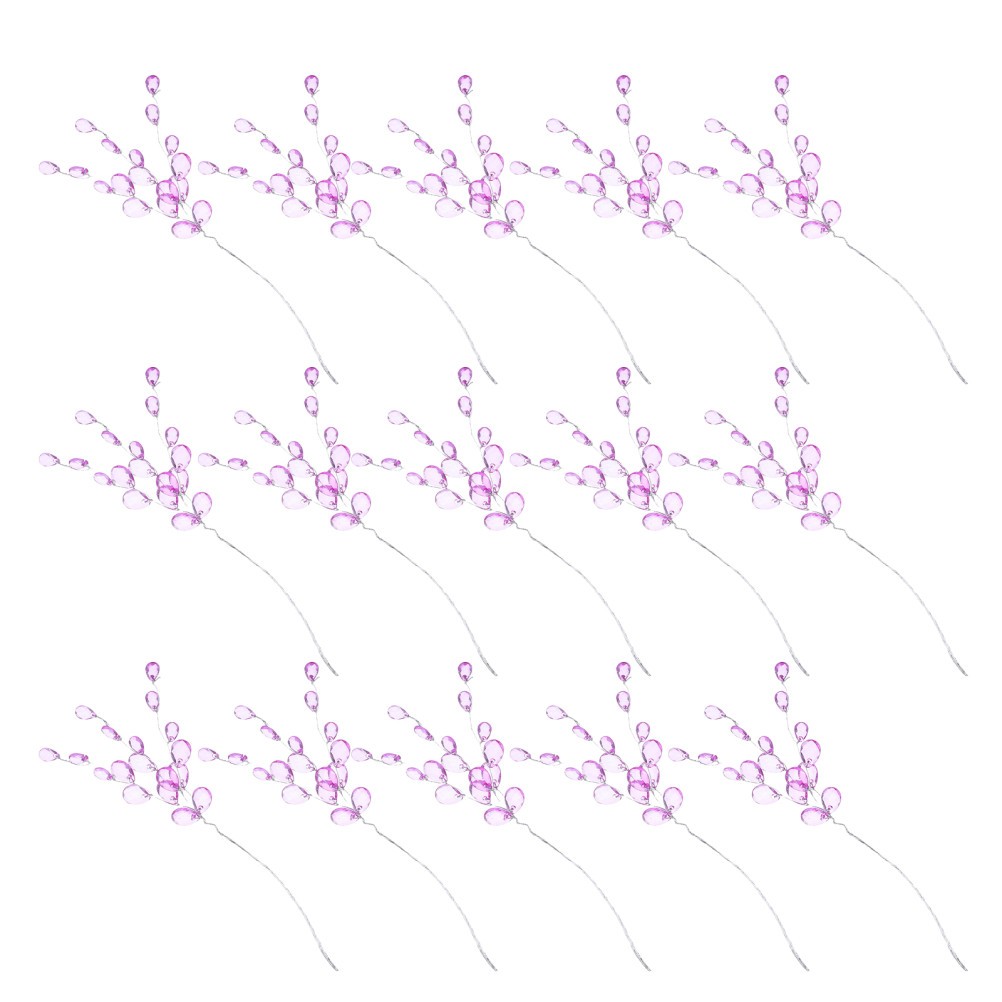 30Pcs Reusable Purple Acrylic Crystal Floral Branch for DIY Wedding Decorations