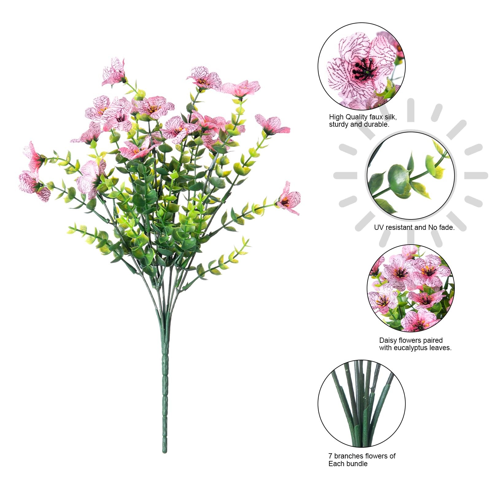 HyeFlora Artificial Flowers for Outdoor Indoor Garden Home Decoration, Faux F…
