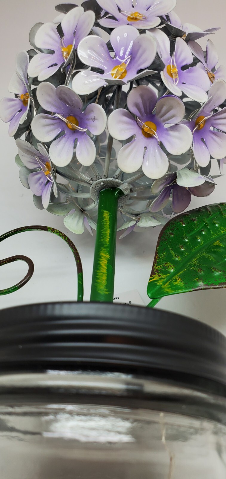 LED Lighted Metal Hydrangea in Jar with fairy light, Ultimate in.. Purple Q9