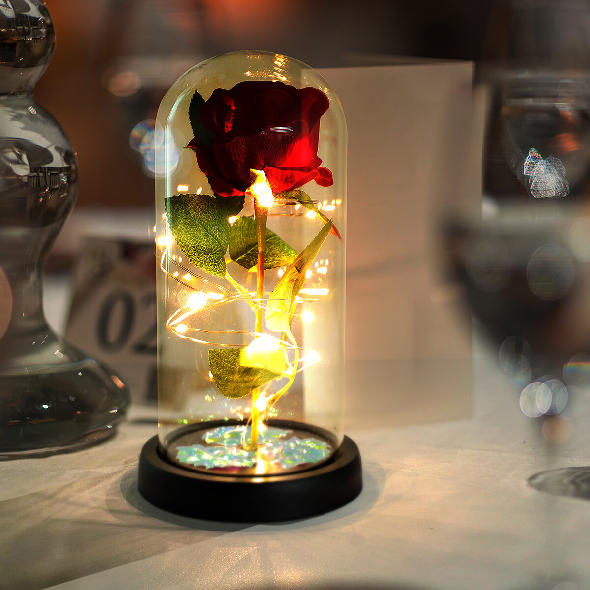 Regalos para mujeres cumpleaños rosa de cristal de galaxia eterna flor de Navida