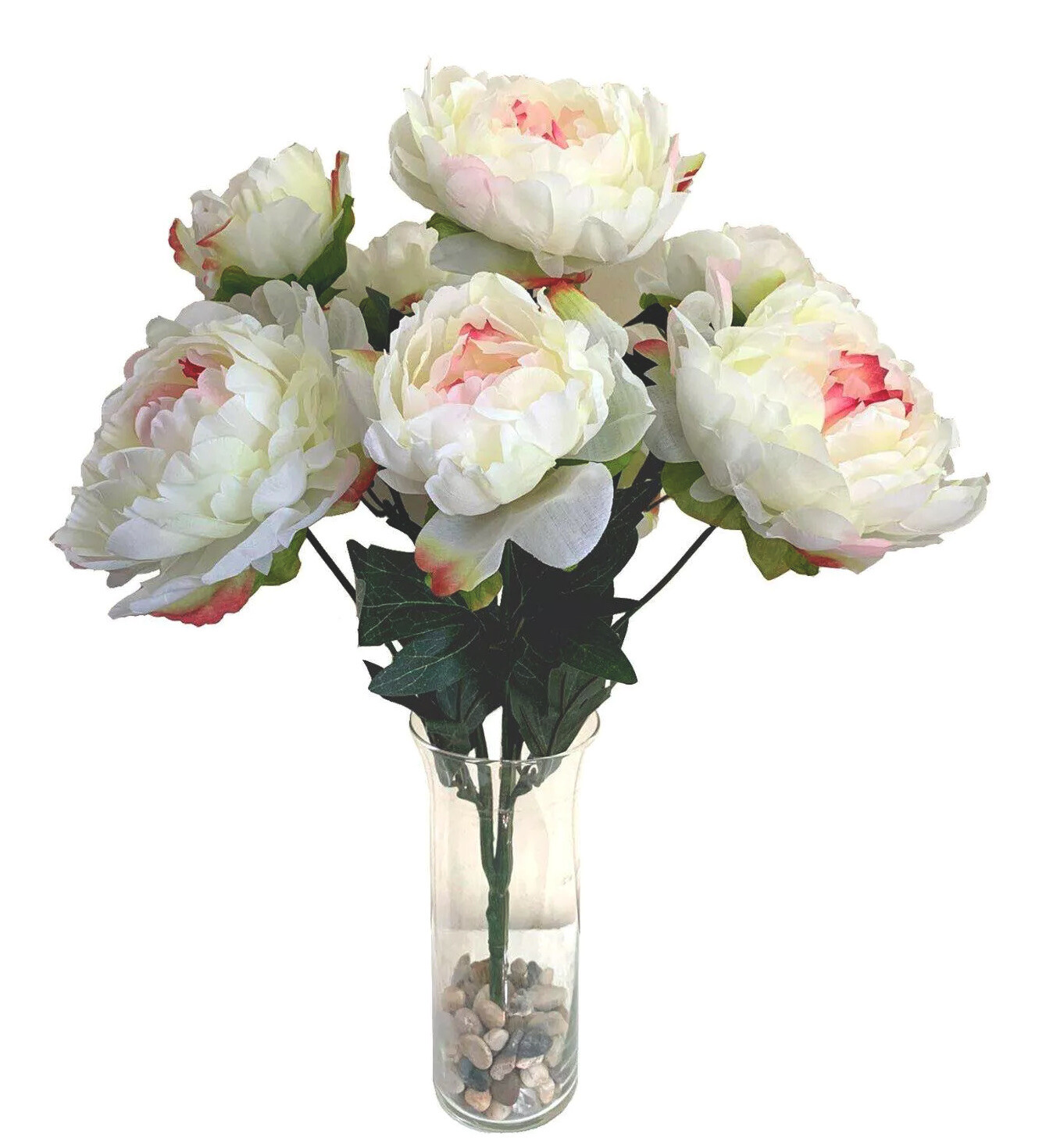 8 Heads Artificial Peony Bush for Wedding, Party Home Decor.(Vase not included)