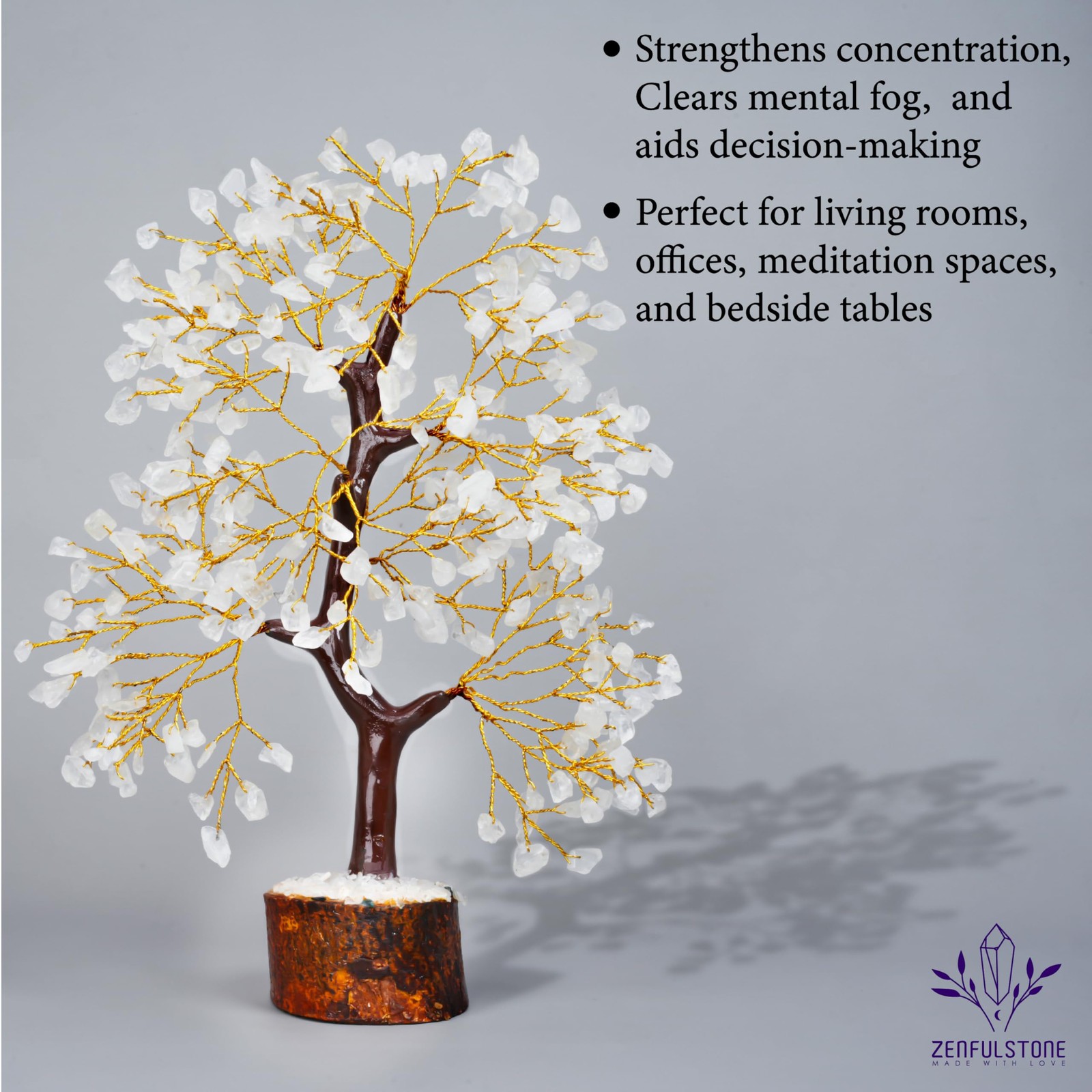 Clear Quartz Tree of Life for Home, Office, and Desk Décor | Handmade Bonsai …