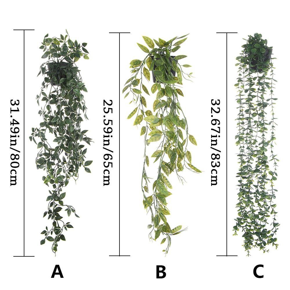 Fake Hanging Plants with Pot Artificial Vines Potted Home Indoor Outdoor Decor