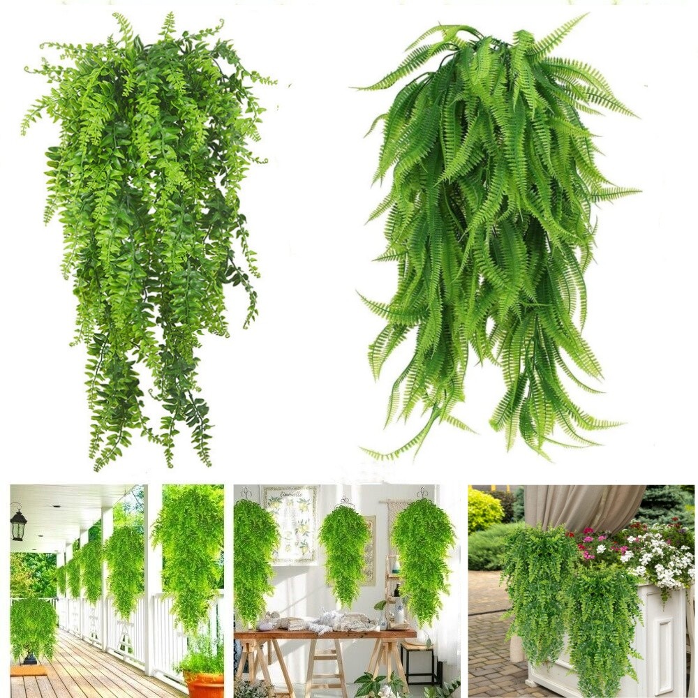 8pc Artificial Hanging Plant Fake Eucalyptus Leaf Vine Home Garden Outdoor Decor