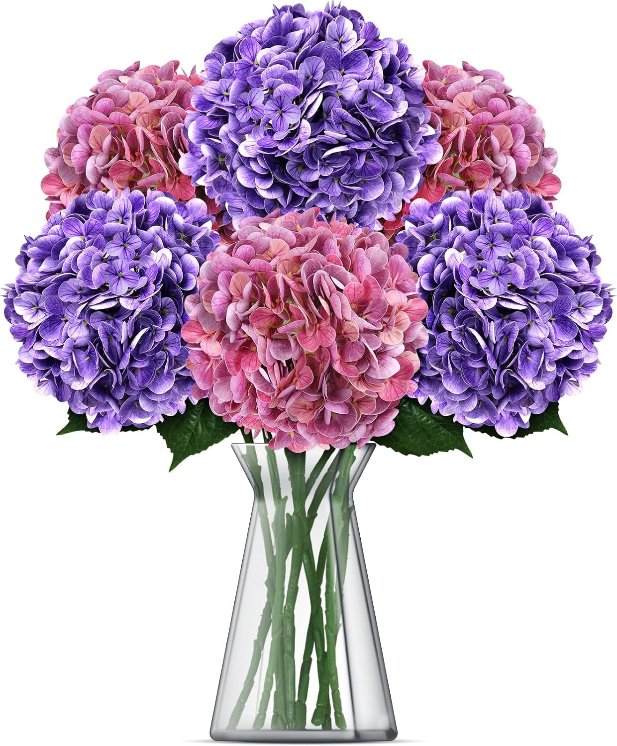 8Pcs Purple Magenta Artificial Hydrangea Flowers for Home Wedding Decor