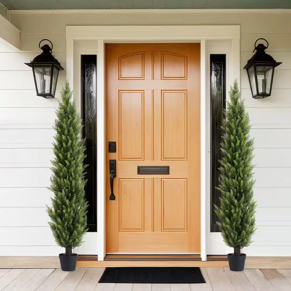 6 Ft. Artificial Topiary Cedar Trees Outdoor Indoor Faux Pine Shrubs Cypress Pla