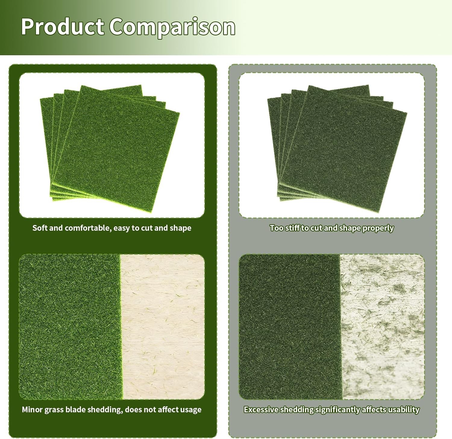 4Pcs 6×6 Inch Fake Grass Decor Crafts Premium Realistic Miniature Artificial
