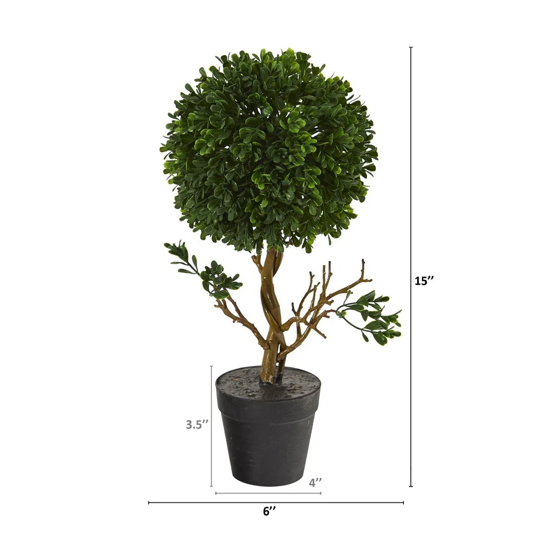 15″ Boxwood Topiary Tree UV Resistant (Indoor/Outdoor)