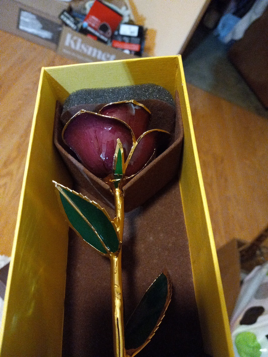 ZJchao Gold Dipped Real Rose Premium Long Stem