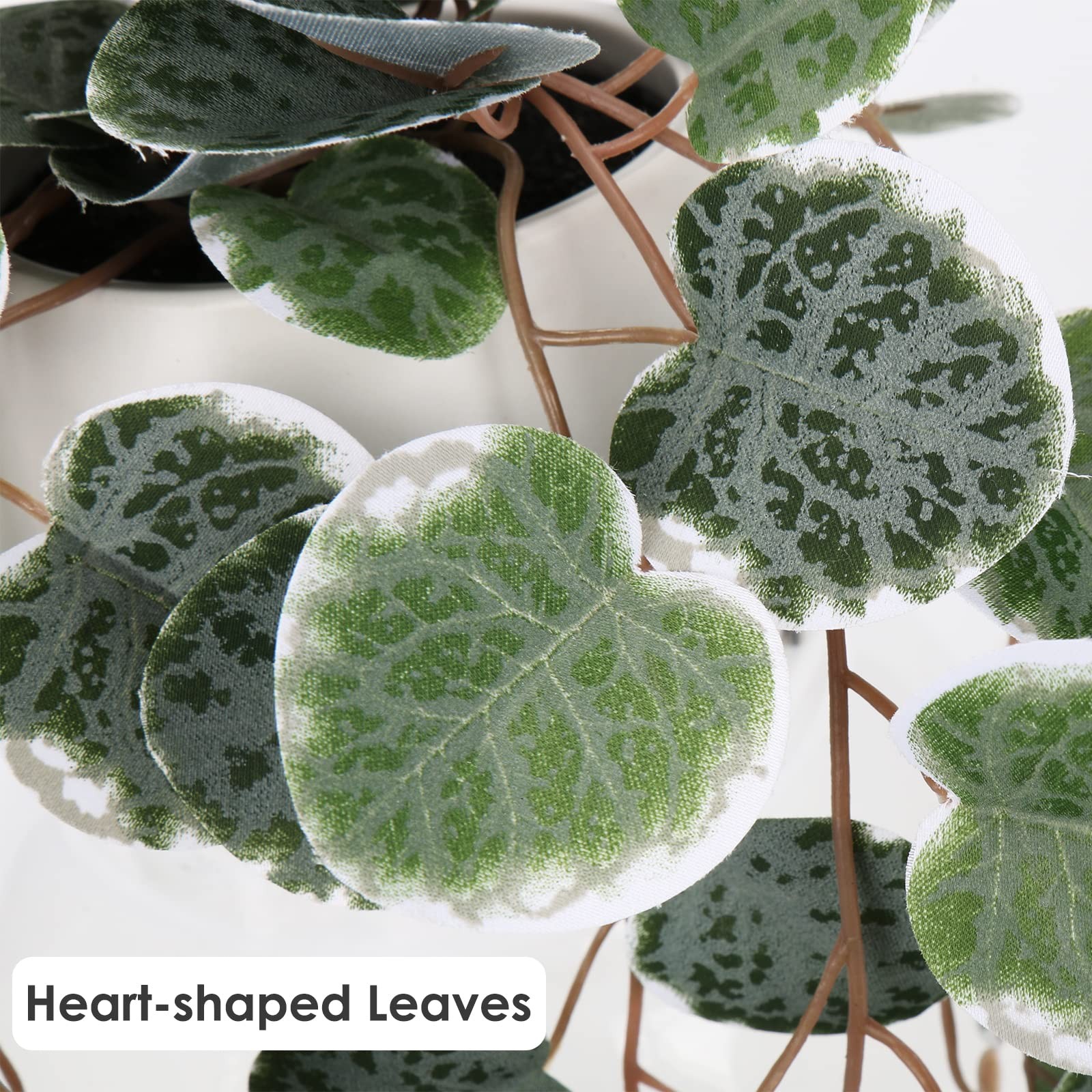 17 Inch Faux Hanging Plants Indoor Artificial String Heart Semicircle Green W…