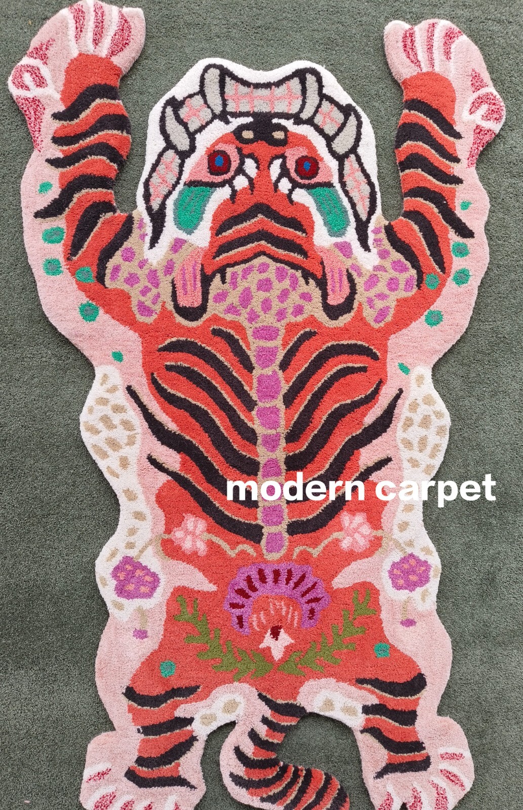 Tibetan Tiger Rugs 3×5 Feet Handmade 100% Woolen Hand Tufted For Home Decoration