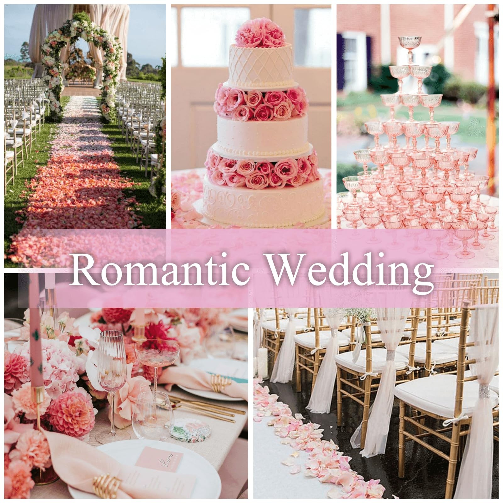 200 PCS Dried Real Pink Rose Petals 1.75oz Wedding Party Decor Confetti