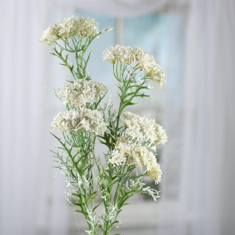Set of 2 Sparkling Artificial Queen Anne’s Lace 28-1/2″ Stems