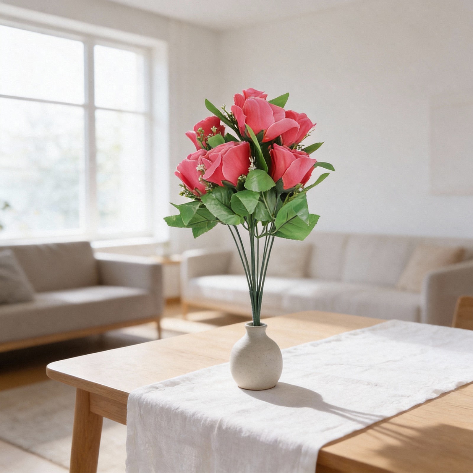 Striking 10 Heads Silk Bud Bunch for Wedding and Home Outdoor Use