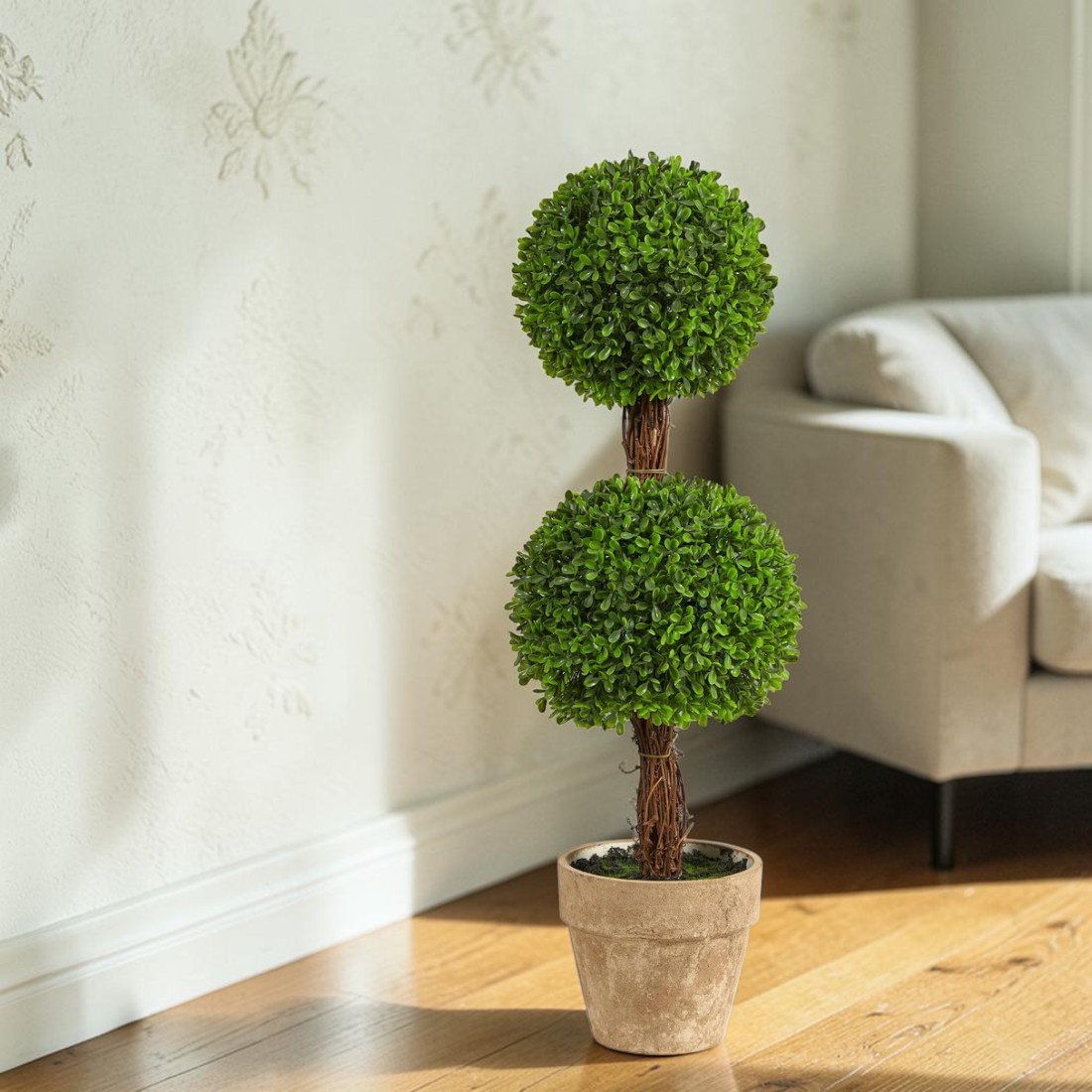 2.5′ Boxwood Double Ball Topiary Artificial Tree
