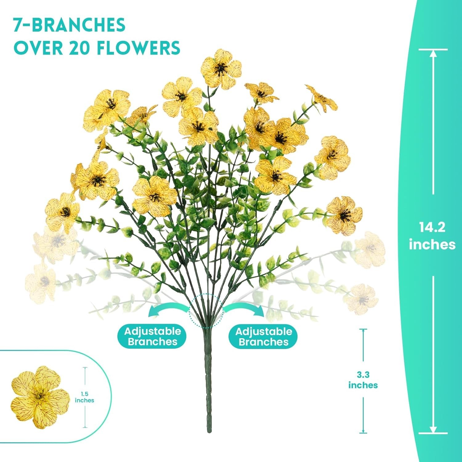 Realistic Silk Daisy Flower Bunches – 12 Count for Indoor and Outdoor Use