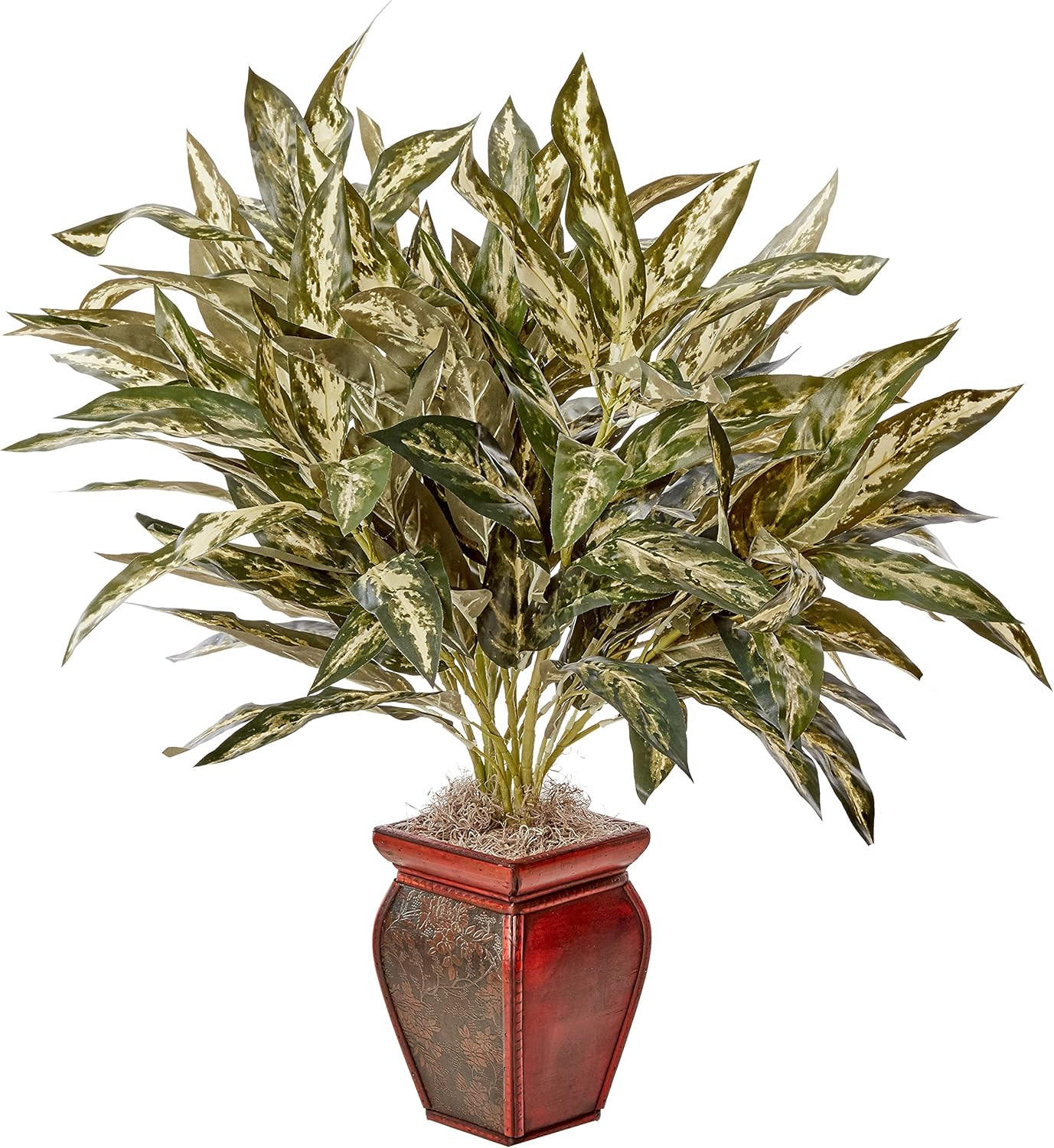 Aglaonema with Decorative Vase Silk Plant