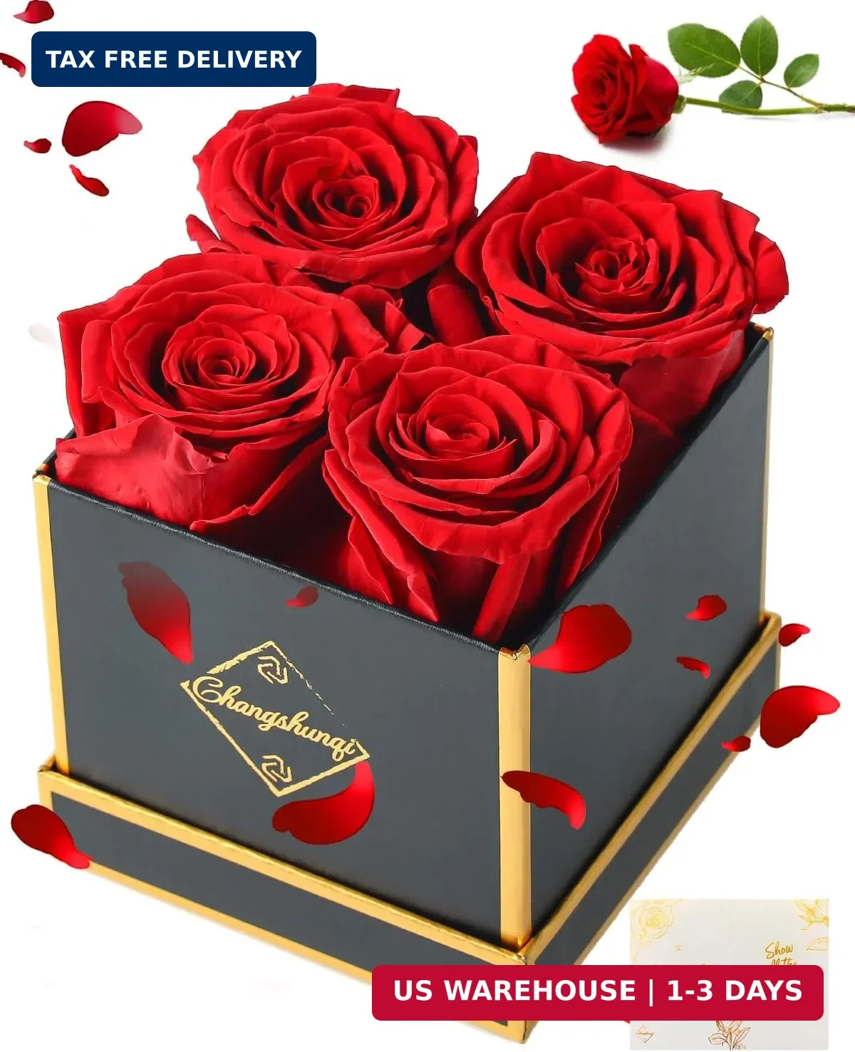 Changshunqi Forever Flowers, Preserved Roses in a Box, Eternal Rose Flowers for
