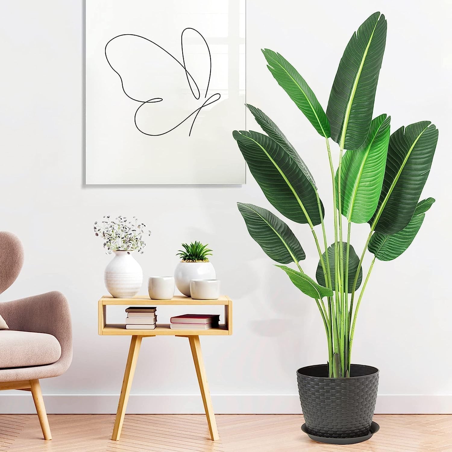 1/2PCS Artificial Banana Tree Tall Fake Palm Tree Plant Home Decor 48/60/72in
