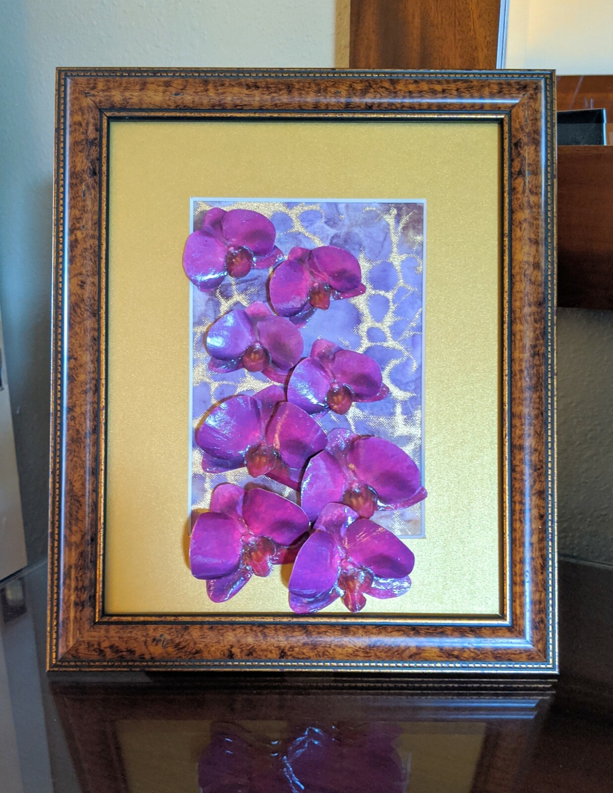 Orchid Decor in Purple & Gold