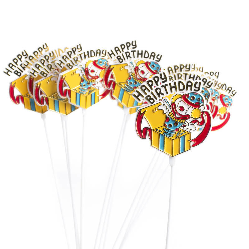 Bulk Lot of 48 Floral Acrylic ‘Happy Birthday’ Jack in the Box Picks