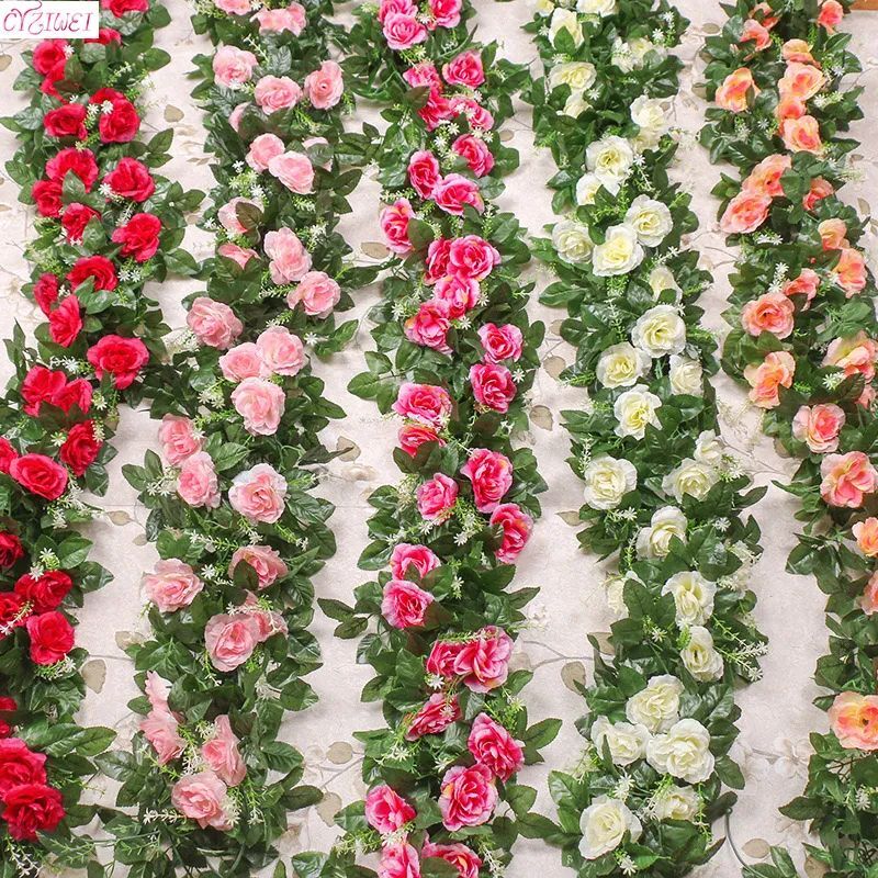 Artificial Rose Flower String Vine Plant – Wedding Home Garden Hanging Decor NEW