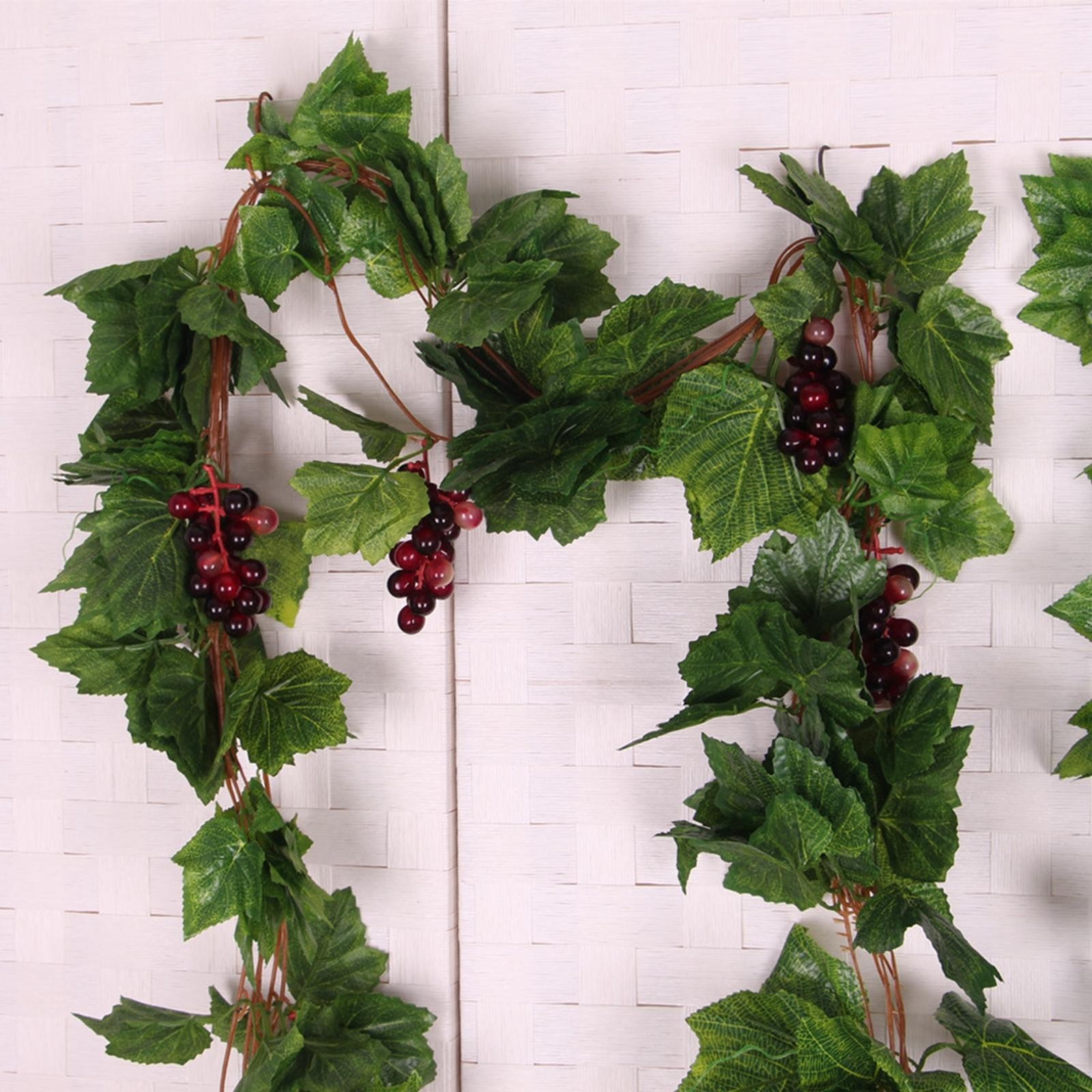 Artificial Silk Grape Vine Fruit Rattan with Plastic Grape