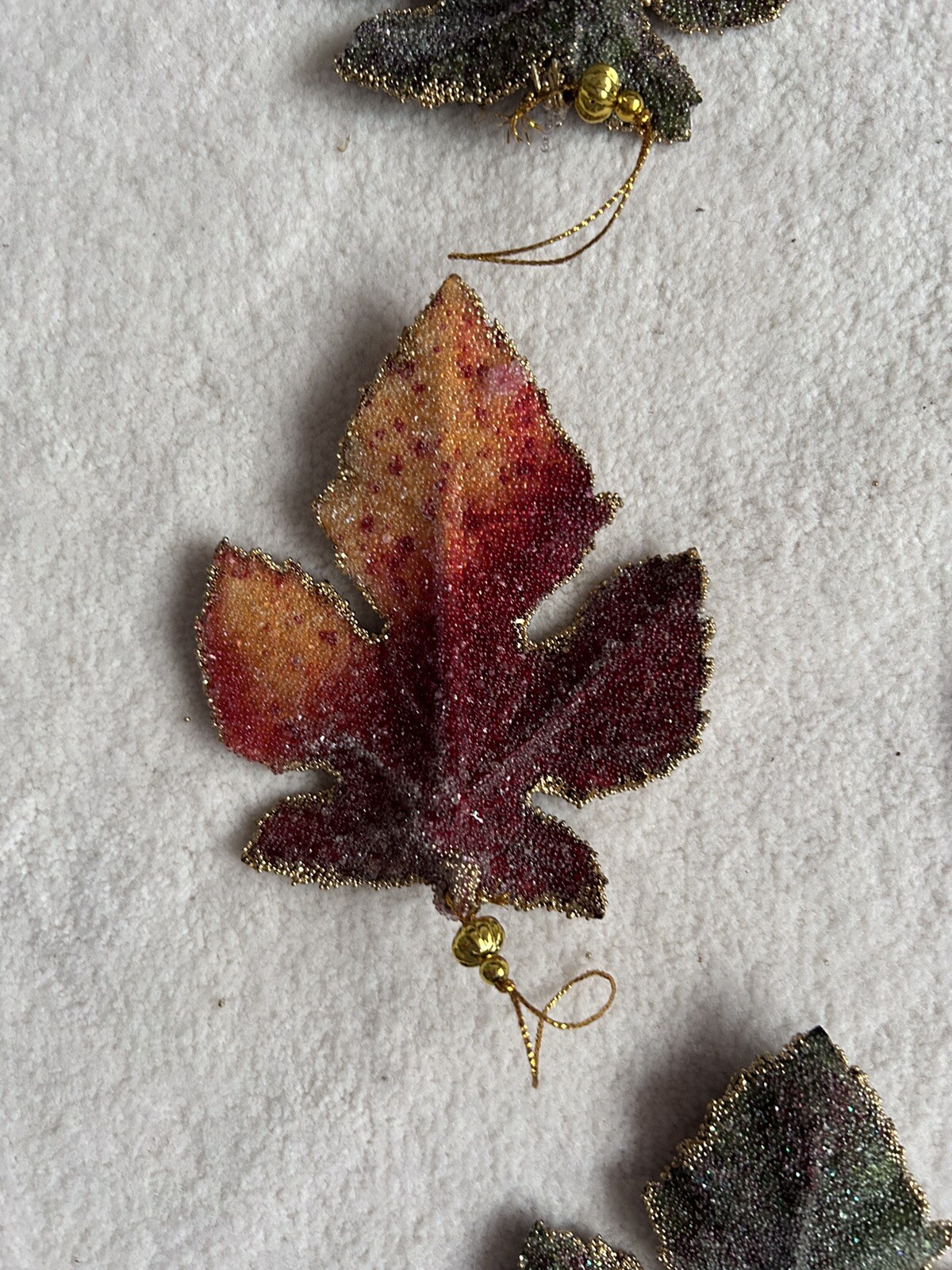 5 Beaded Everfresh Beaded Grape Leaves Ornaments Williams & Somona New 5” x 4”