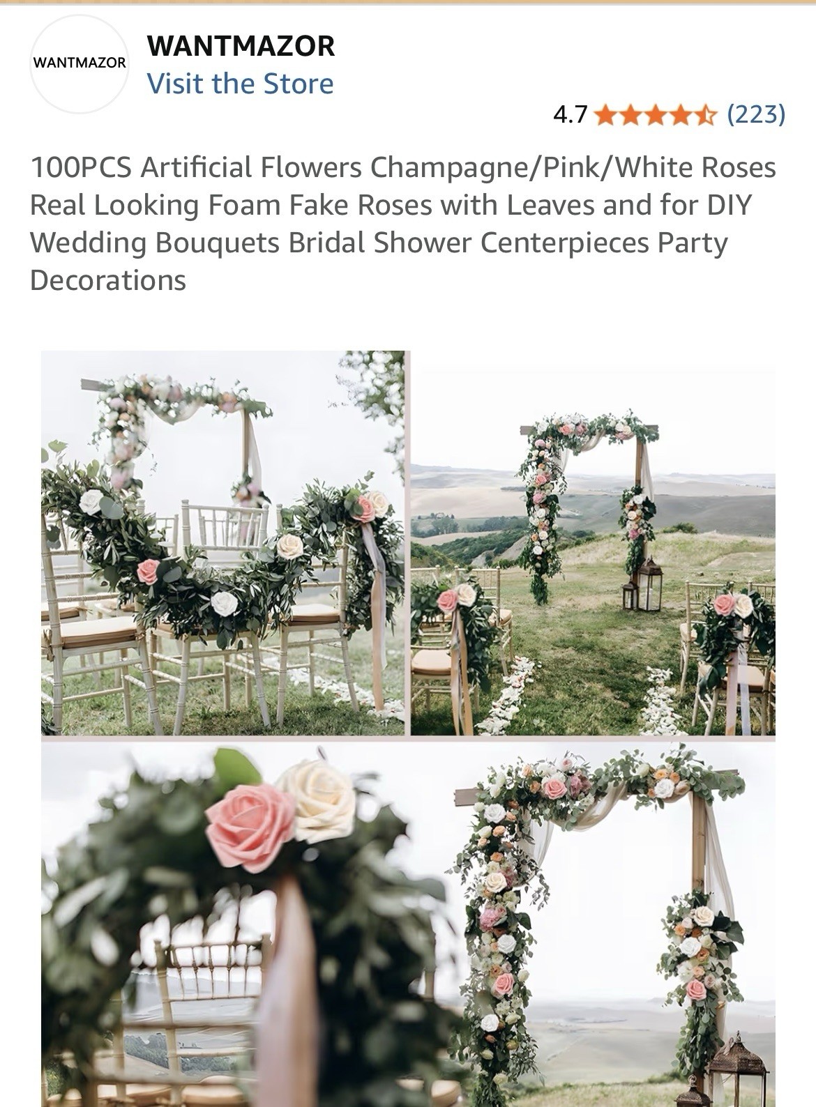 Artificial Flowers 50PCS Pink Roses Real Looking Foam Fake Roses with Leaves …