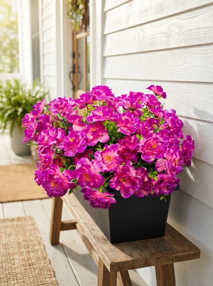 Fake Hibiscus Artificial Flowers, Outdoor, 6 OR 12 PCS, UV Resistant
