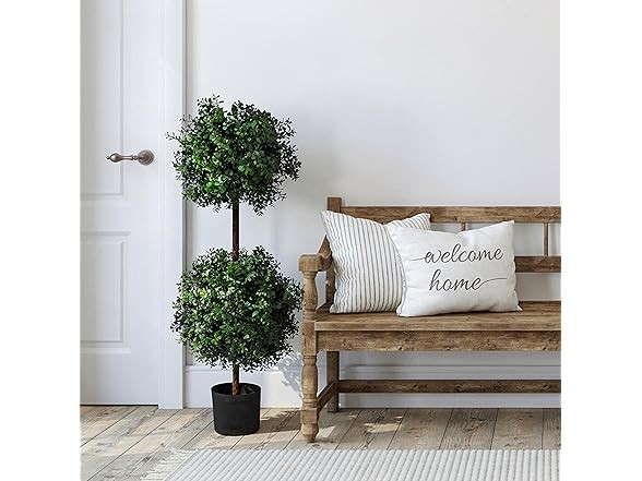 National Tree Company Inch Artificial Boxwood Double Ball Topiary Tree