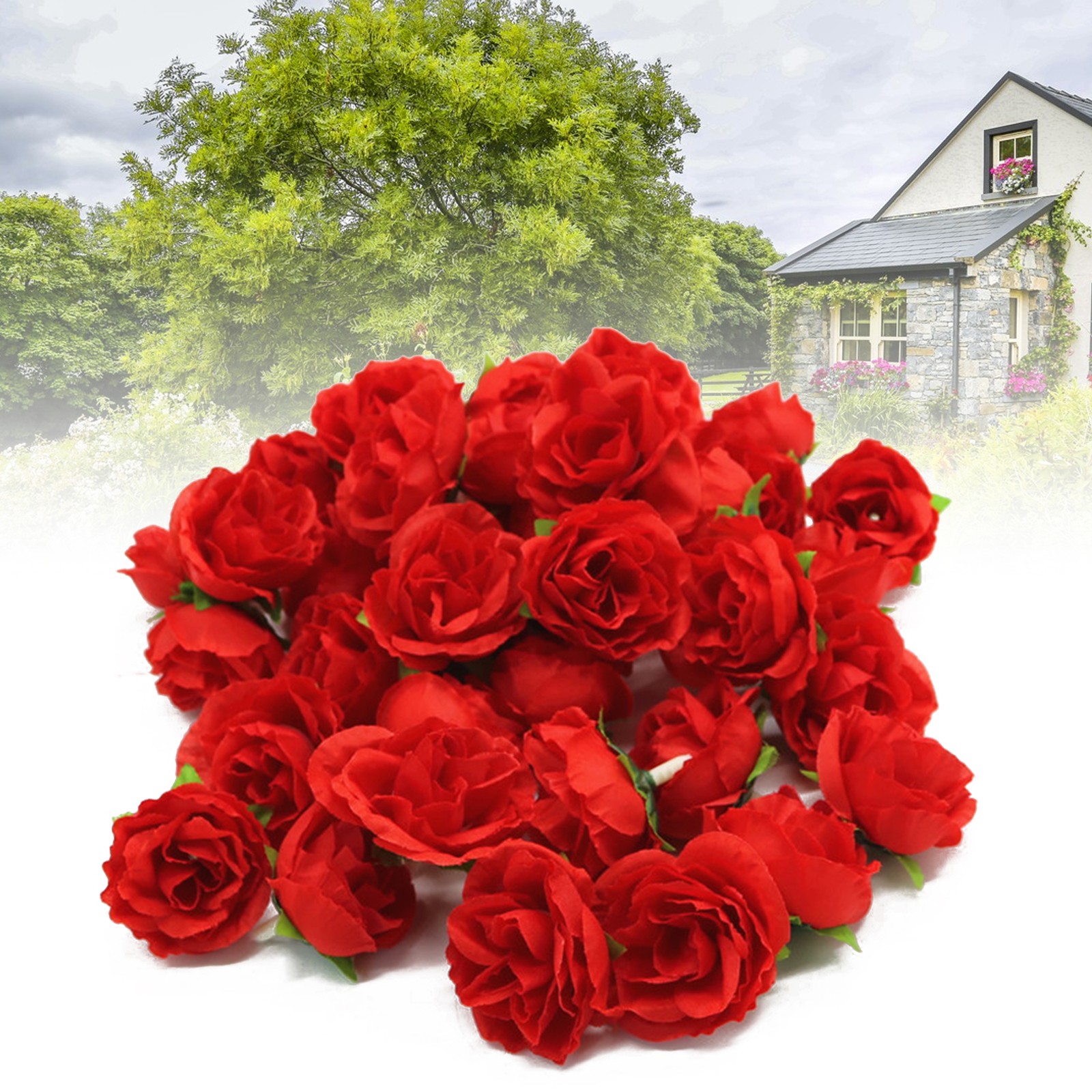 50PCS Beautiful Silk Fake Rose For Wedding Party Decoration Trending