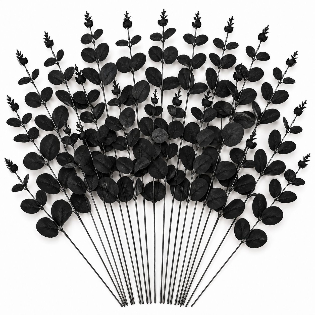 20 Black Dollar Eucalyptus Stems 12 Inch Faux Eucalyptus Picks Gothic Wedding Gr
