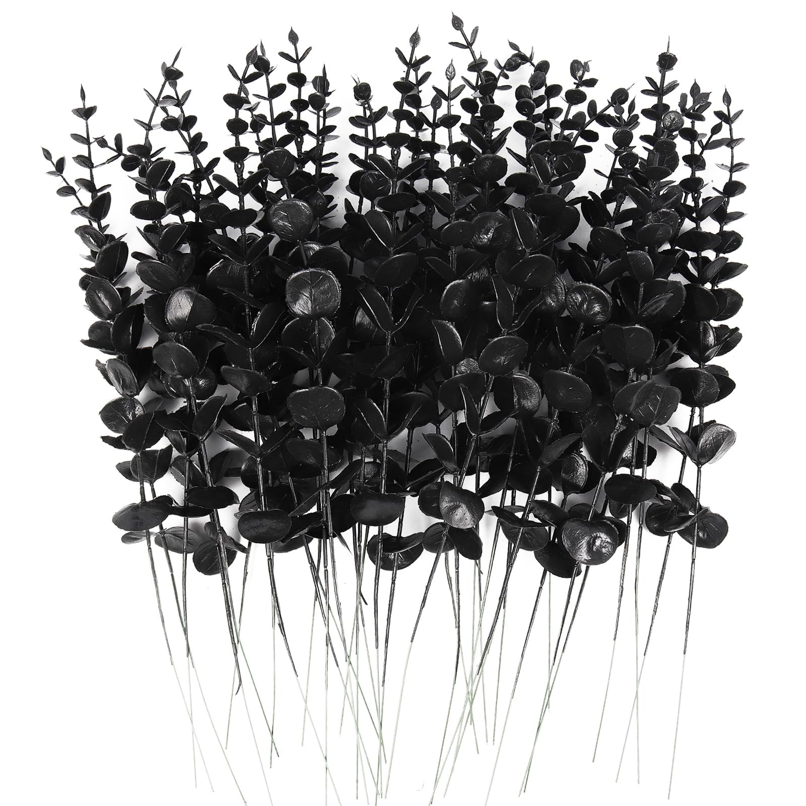 Black Fake Eucalyptus Branches, 36Pcs Floral Arrangement, Home Office Decoration