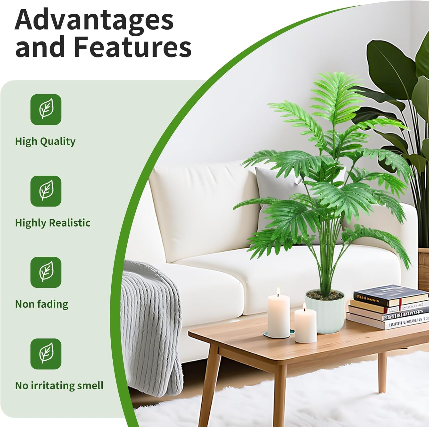 28“ Fake Plant Large Artificial Plam Tree for Indoor Room Decor,Faux Potted Plan