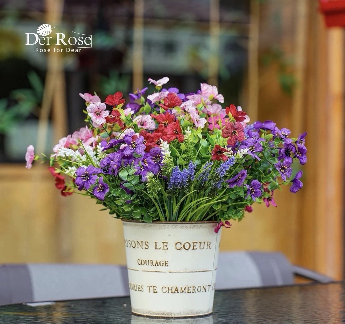 24 Bundles Artificial Flowers for Outdoors Fake Spring Flowers Plants UV Resista