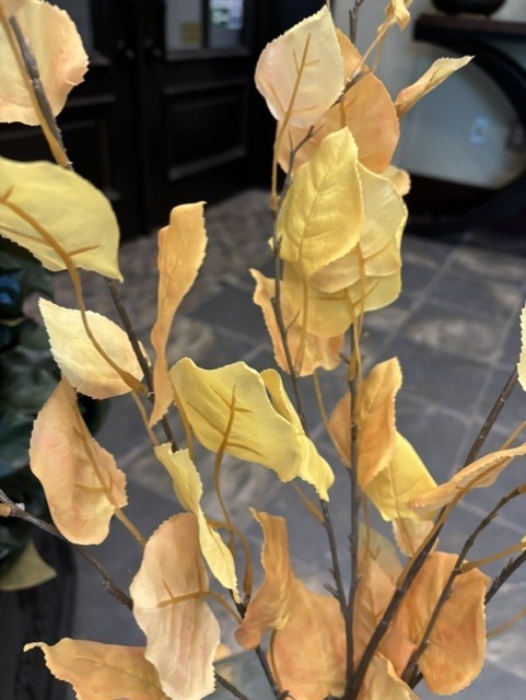 NEW Pottery Barn Oversized Yellow Aspen Stem Branch Fall Leaves 50″ Autumn NIB