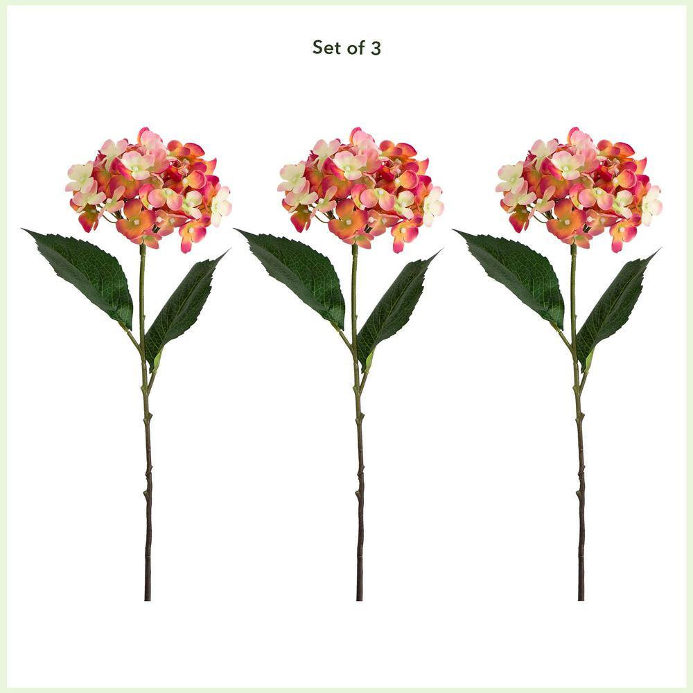 20 In. Artificial Hydrangea Flower Stems, Set of 3