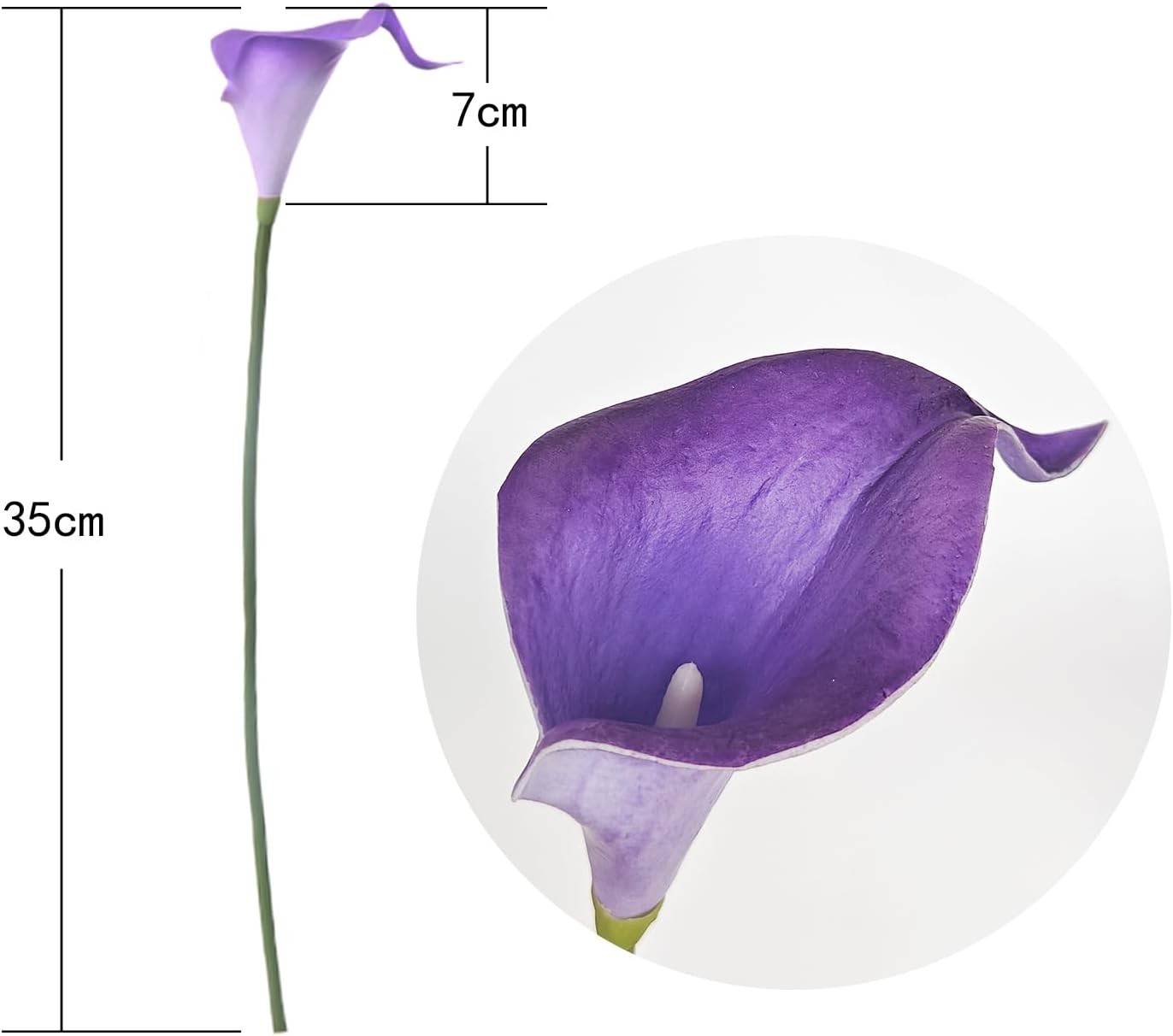 Letjolt Purple Calla Lily 20Pcs Artificial Flowers Bouquet for Wedding Bride Sho