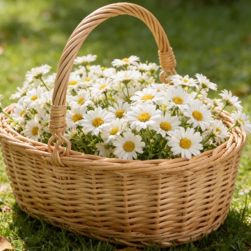 Wicker Flower Girl Basket Baskets for Picnic Party Bridal Shower