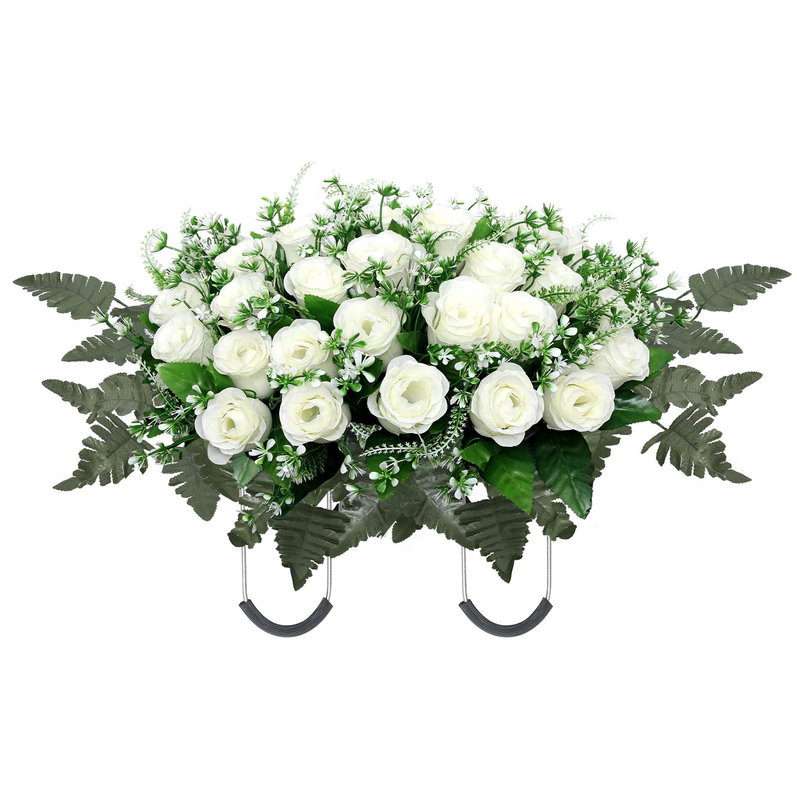 LOSFOTBO Headstone Flower Saddle,Large Artificial Headstone Flower Saddles fo…