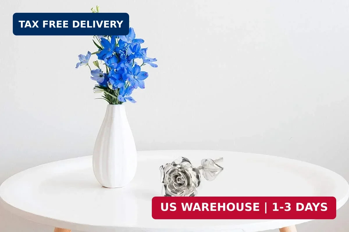Tin Rose 10th Anniversary Gift for Wife, Solid Cast Aluminum Everlasting Rose