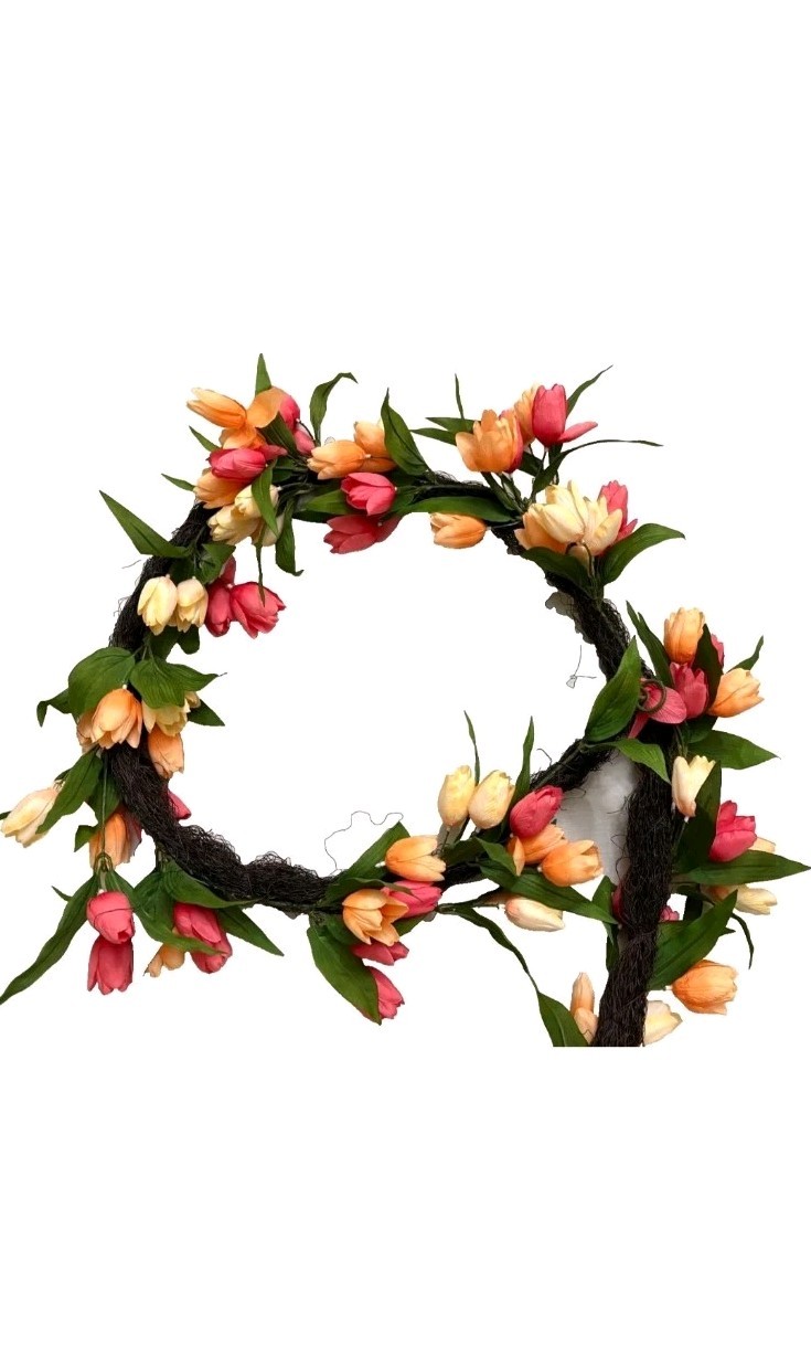 Bloom Room 6 Feet Spring Floral Tulip Garland Silk Flowers NEW – $40 Retail